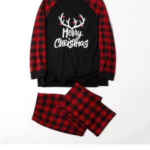 NWOT Antler Merry Christmas Plaid Pajamas